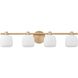 Valentina 4 Light 30 inch Champagne Gold Vanity Light Wall Light