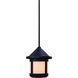 Berkeley 1 Light 6 inch Satin Black Outdoor Pendant in Frosted