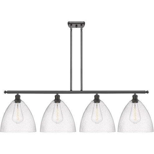 Ballston Ballston Dome 4 Light 50 inch Oil Rubbed Bronze Island Light Ceiling Light in Seedy Glass