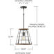 Elijah 1 Light 13.5 inch Zinc and Wood Pendant Ceiling Light