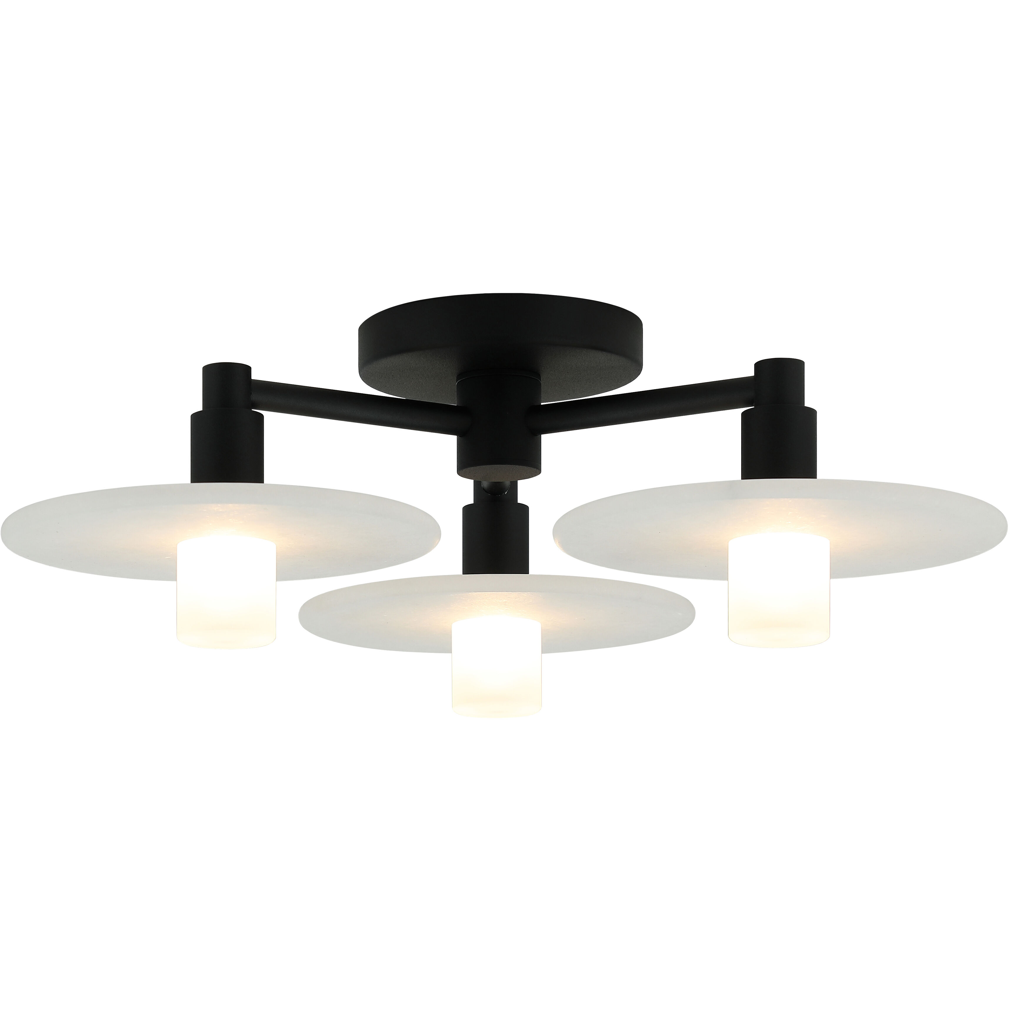 Monument 3 Light 17.13 inch Matte Black Ceiling Mount Ceiling Light