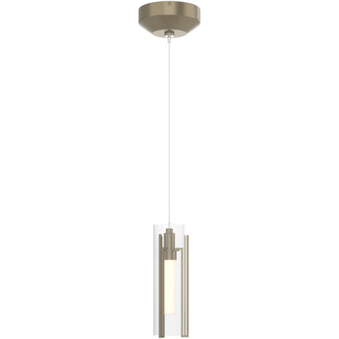 Exos Glass 1 Light 3.46 inch Soft Gold Mini Pendant Ceiling Light in Clear