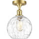 Athens Water Glass 1 Light 8 inch Satin Gold Semi-Flush Mount Ceiling Light