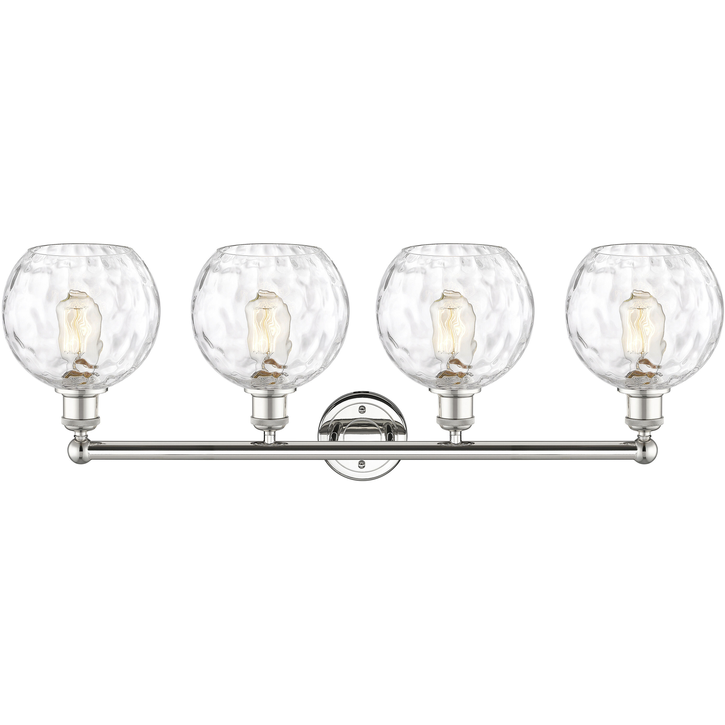 Athens Water Glass 4 Light 35 inch Polished Nickel Bath Vanity Light Wall Light in Clear Glass