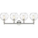 Athens Water Glass 4 Light 35 inch Polished Nickel Bath Vanity Light Wall Light in Clear Glass