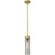 Empire 1 Light 3.13 inch Brushed Brass Pendant Ceiling Light in Plated Smoke Glass