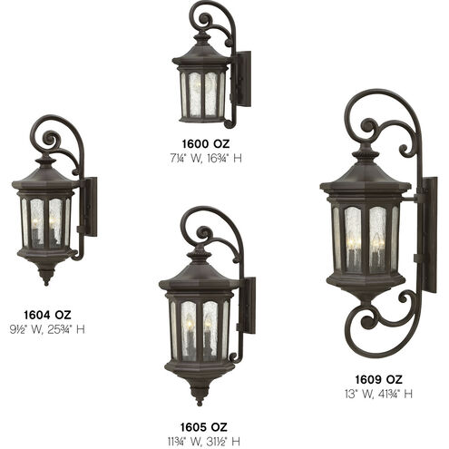 Estate Series Raley LED 17 inch Oil Rubbed Bronze Outdoor Wall Mount Lantern, Small