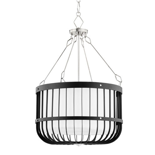 Landon 4 Light 21 inch Polished Nickel / Black Pendant Ceiling Light