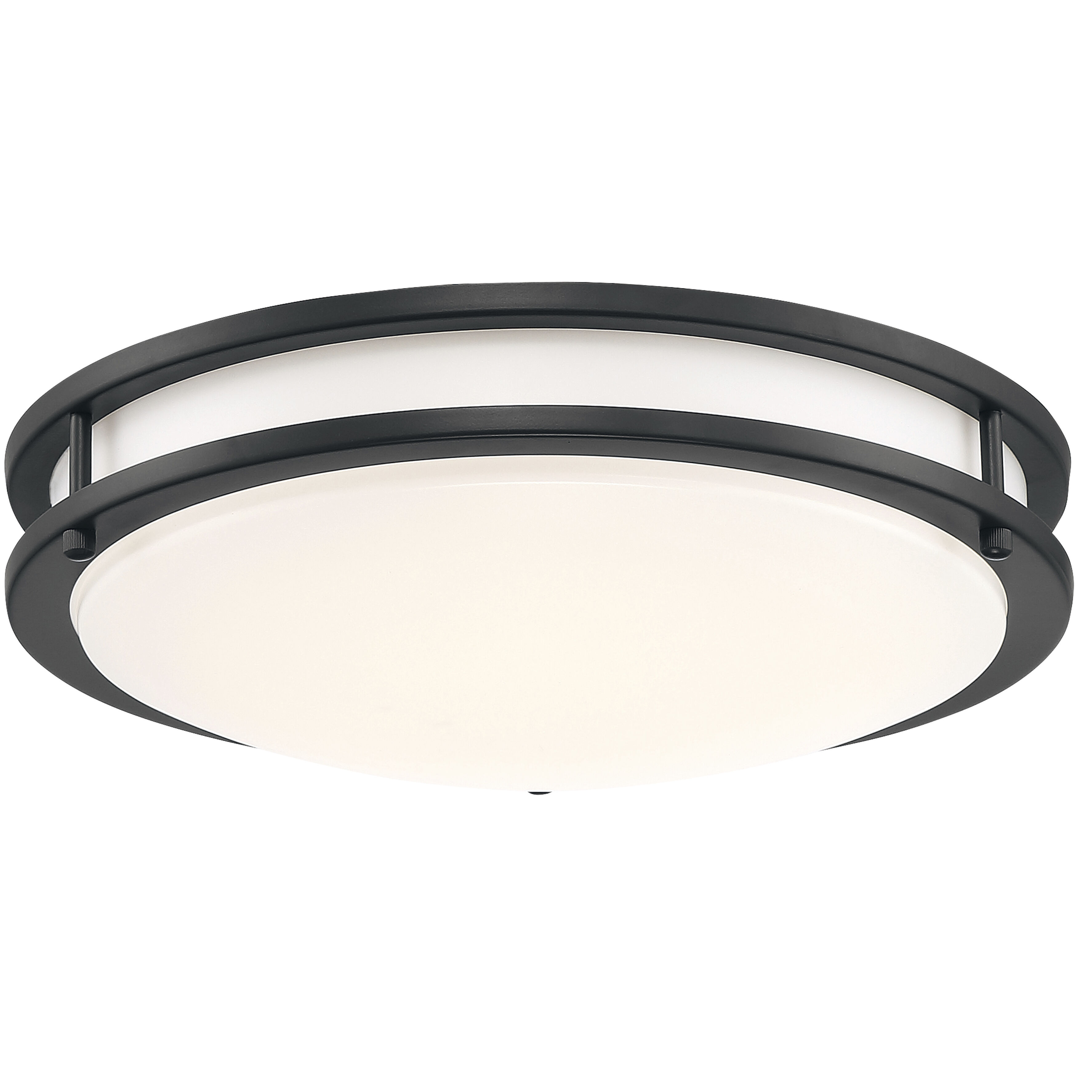 Solero III LED 12 inch Matte Black and White Flush Mount Ceiling Light