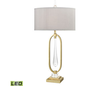 Spring Loaded 36 inch 9.00 watt Gold Leaf with Clear Table Lamp Portable Light