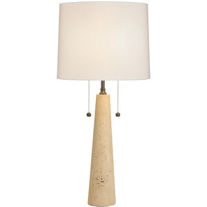 Sidney 34 inch 60.00 watt Natural Travertine and Bronze Table Lamp Portable Light