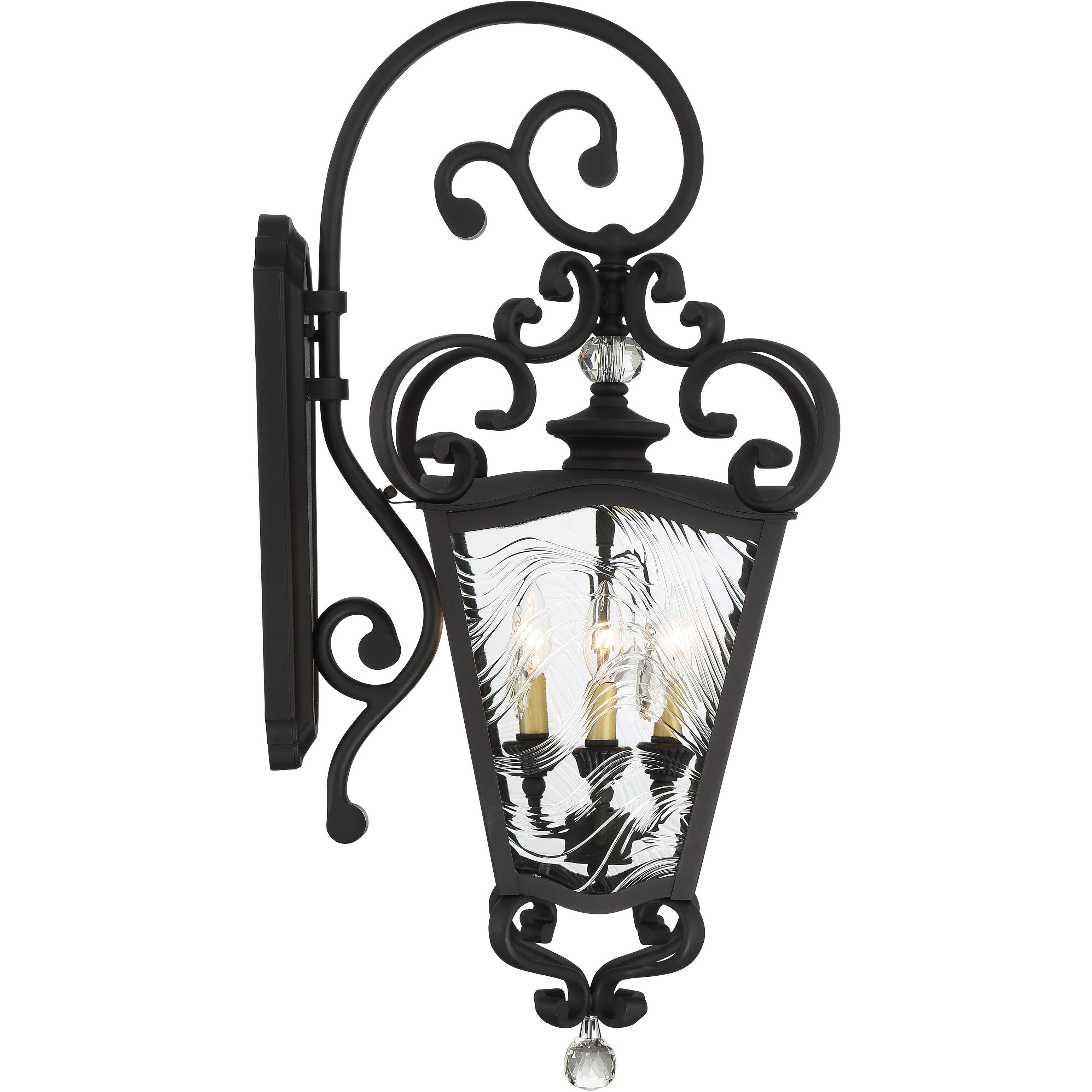 Great Outdoors Brixton Ivey 3 Light 13.25 inch Coal / Honey Gold Highlight Outdoor Lantern in Coal/Honey Gold, The Great Outdoors