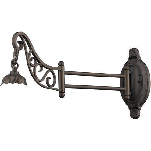 Mix-N-Match 1 Light 7 inch Tiffany Bronze Sconce Wall Light, No Shade