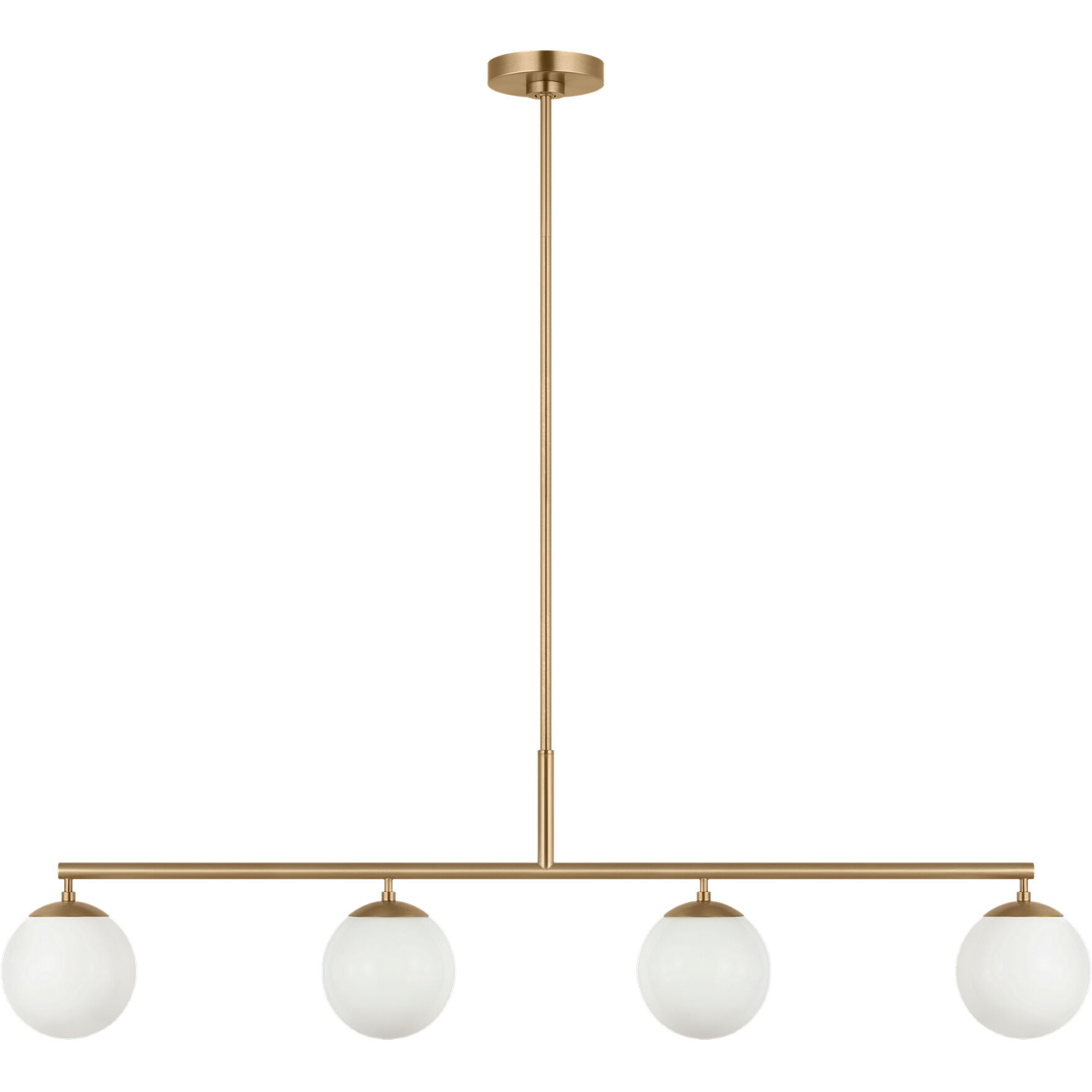 Nube LED 48 inch Satin Brass Linear Chandelier Ceiling Light