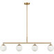 Nube LED 48 inch Satin Brass Linear Chandelier Ceiling Light