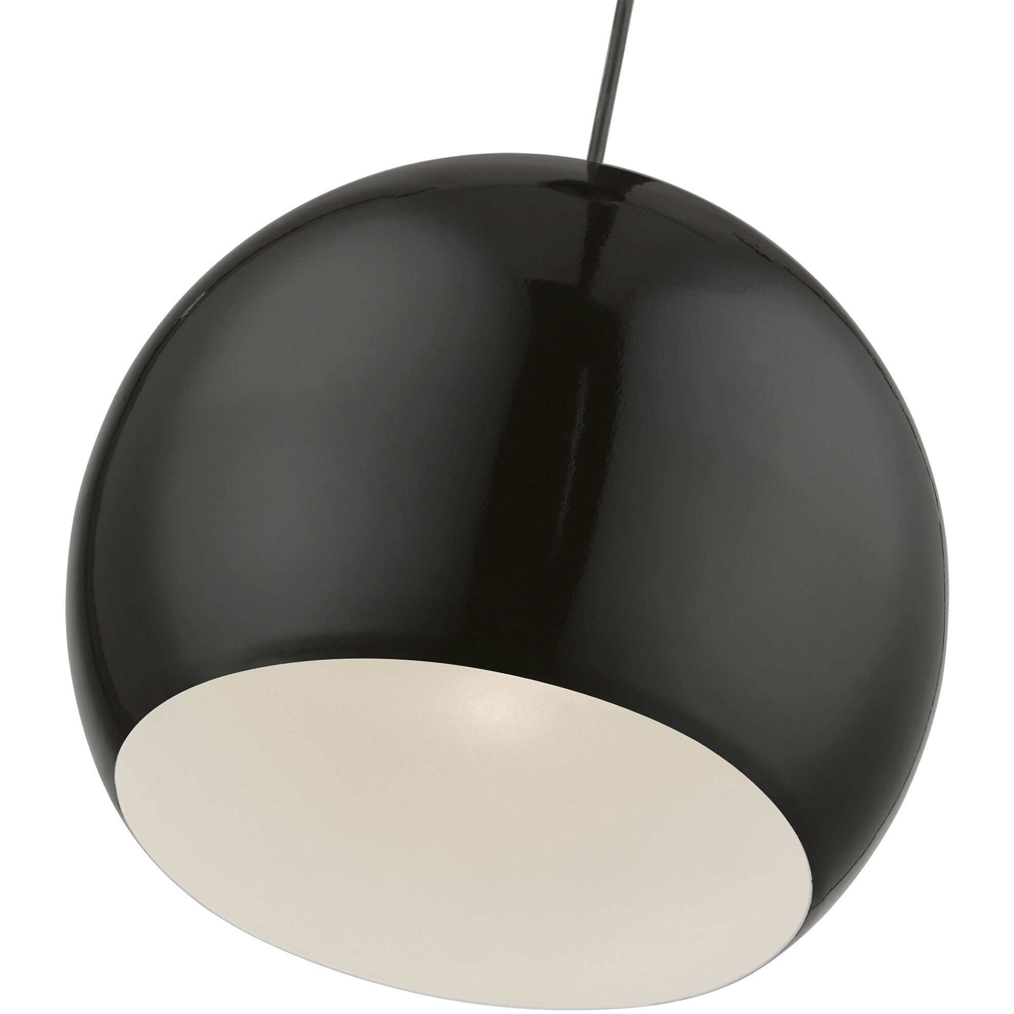 Stockton 1 Light 11.75 inch Shiny Black with Polished Chrome Accents Pendant Ceiling Light, Globe