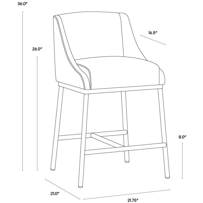 Dalary 36 inch Bravo Metal / Polo Club Stone Counter Stool