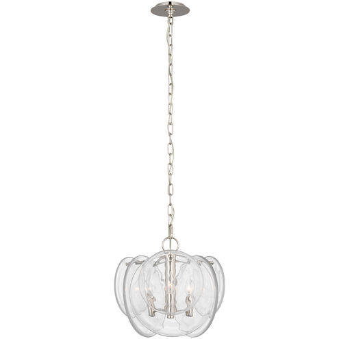 AERIN Loire 3 Light 15.5 inch Polished Nickel Chandelier Ceiling Light, Petite