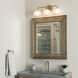 Ume 3 Light 22 inch Modern Brass and Modern Brass Curved Arm Bath Sconce Wall Light in Frosted, Curved Arm