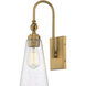 York 8.5 inch 60.00 watt Warm Brass Adjustable Wall Sconce Wall Light, Essentials