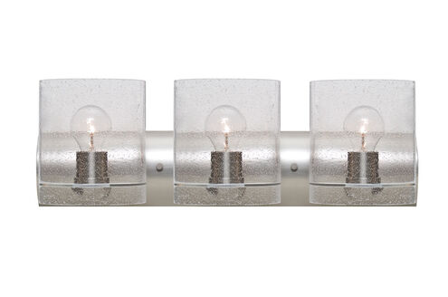 Celtic 3 Light 22 inch Satin Nickel Vanity Lighting Wall Light in Incandescent, Bubble Glass
