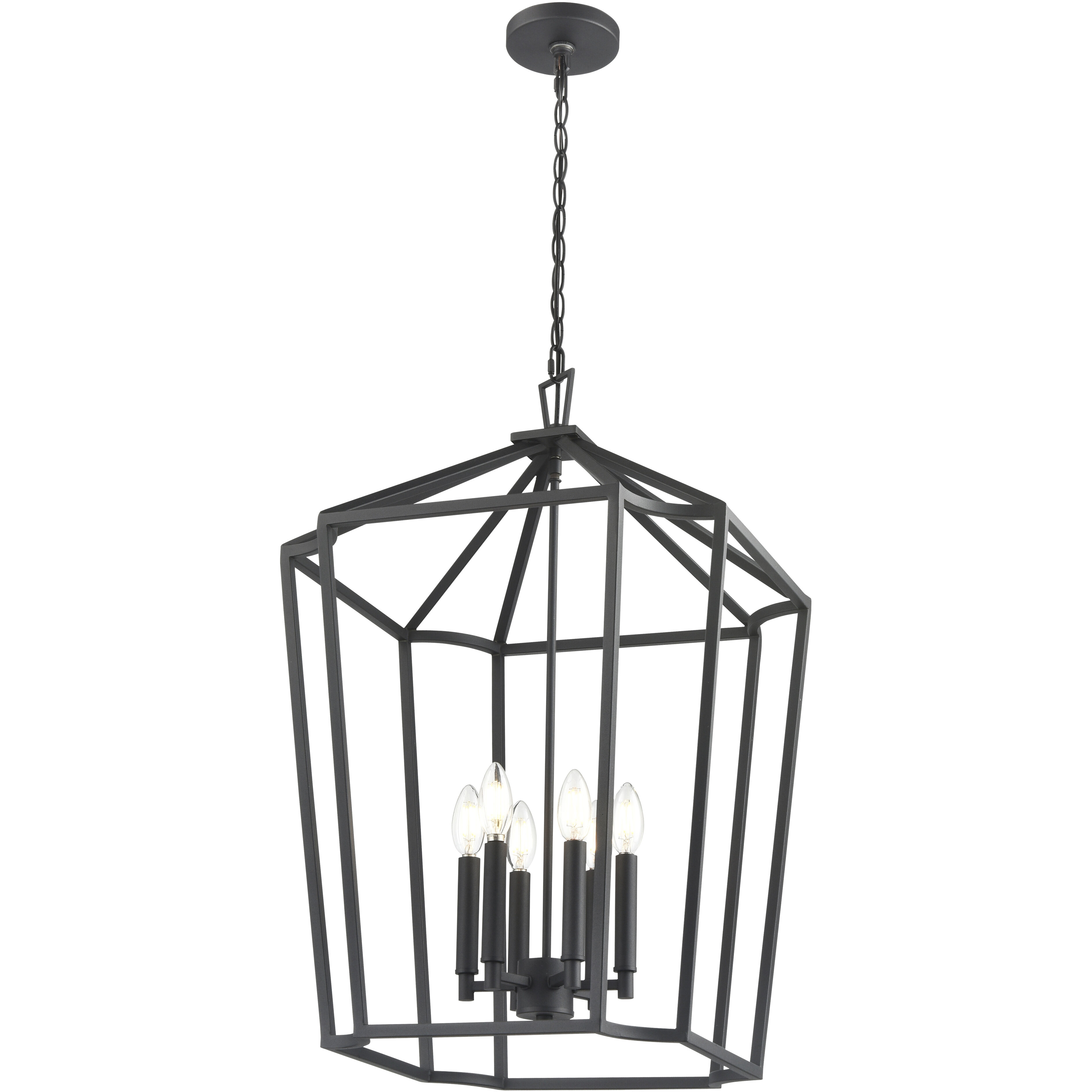Hylena 6 Light 18.5 inch Textured Black Pendant Ceiling Light