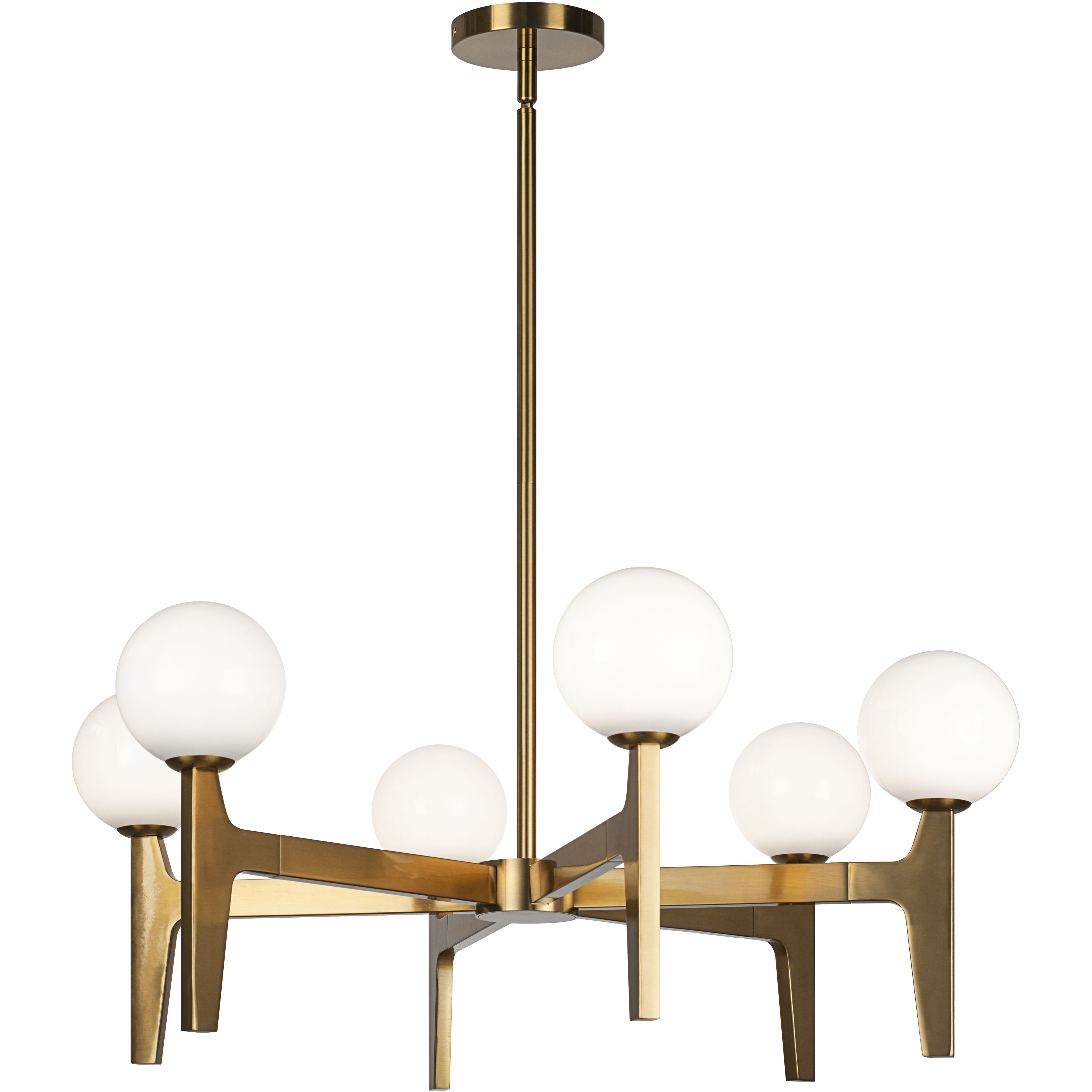 Scriben LED 29.88 inch Aged Gold Brass Pendant Ceiling Light