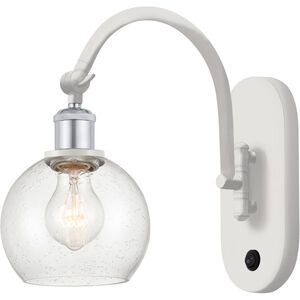 Ballston Athens LED 6 inch White and Polished Chrome Sconce Wall Light in Seedy Glass