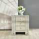 Modern 26 X 22 inch Clear Mirror and Crystal Bedside Table
