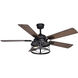 Elburn 20 inch Black with Dark Bronze-Walnut Blades Ceiling Fan