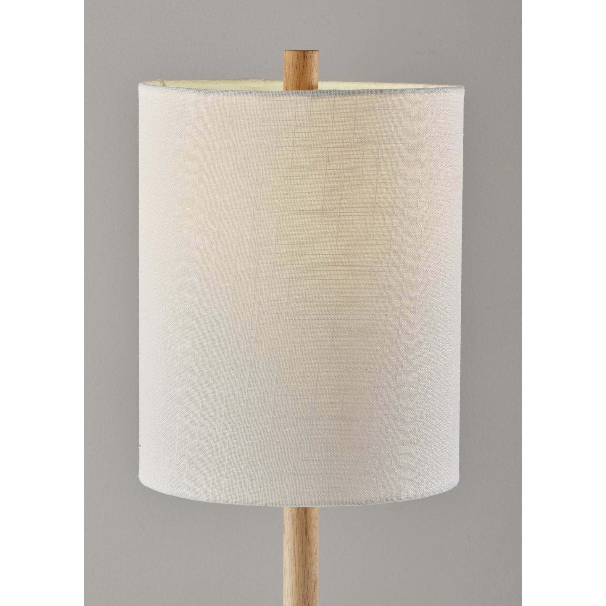 Maddox 27 inch 100.00 watt Natural Wood / Antique Brass Table Lamp Portable Light