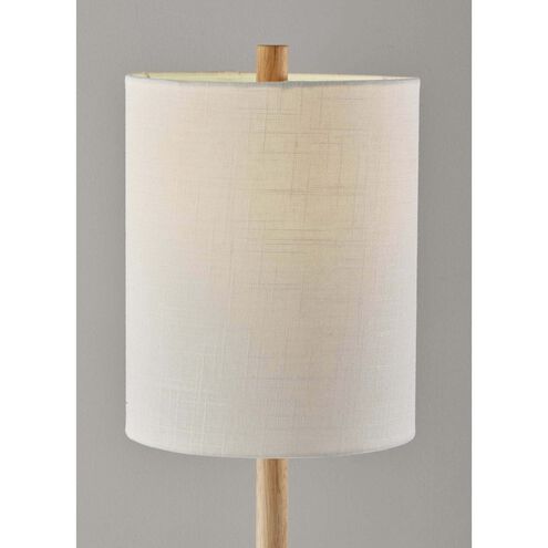 Maddox 27 inch 100.00 watt Natural Wood / Antique Brass Table Lamp Portable Light
