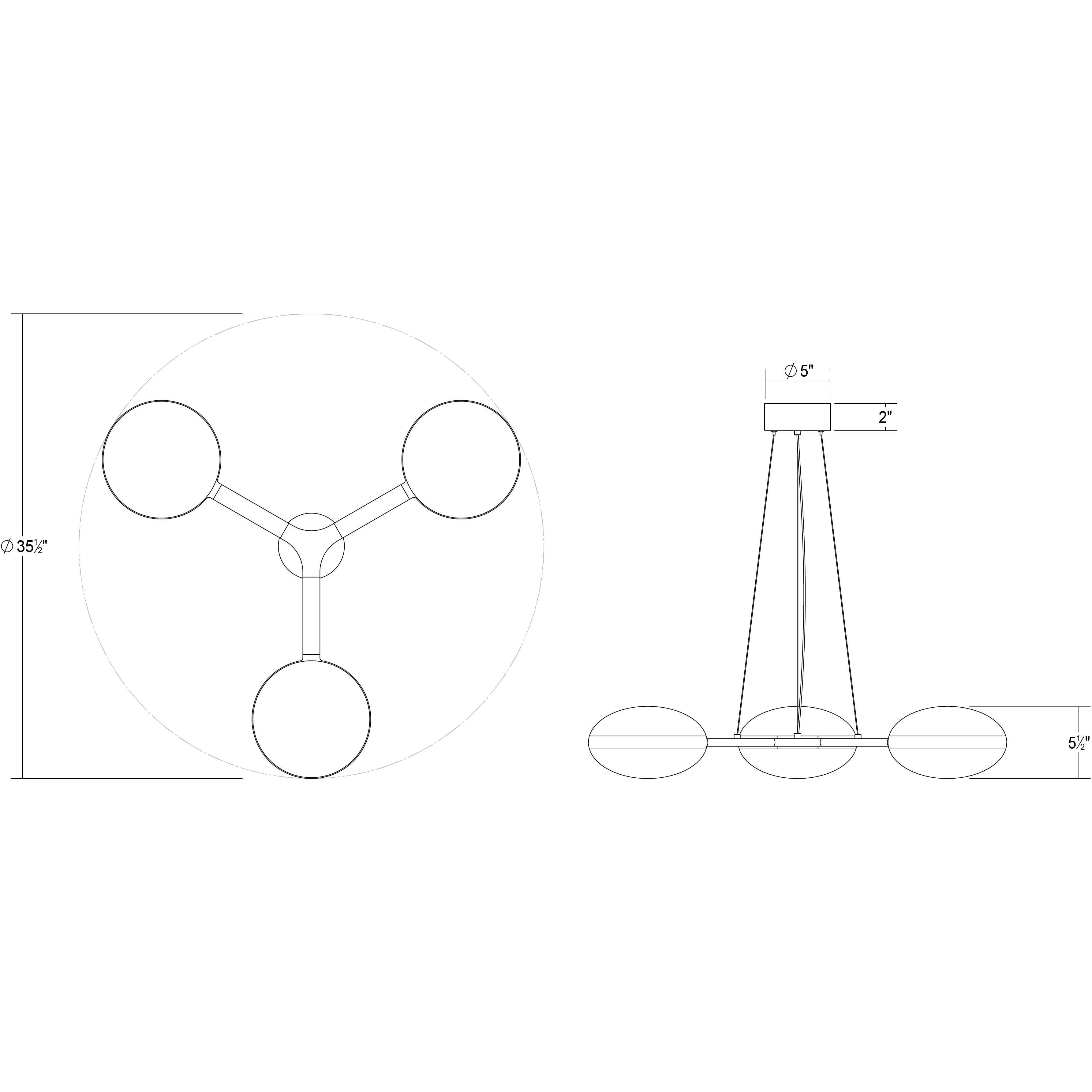 Pillows LED 35.5 inch Polished Chrome Pendant Ceiling Light