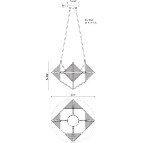Cairo 4 Light 21 inch Vintage Brass Chandelier Ceiling Light