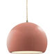 Radiance 1 Light 10 inch Gloss Blush and Antique Brass Pendant Ceiling Light
