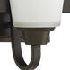 Neighborhood Grace 3 Light 21 inch Espresso Vanity Light Wall Light in White Frosted Glass, Jeremiah