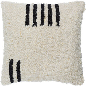 Burnaby 18 X 18 inch Ash/Off-White/Black/Metallic - Silver Accent Pillow