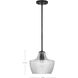 Destin 1 Light 10 inch Black with Silver Accents Pendant Ceiling Light