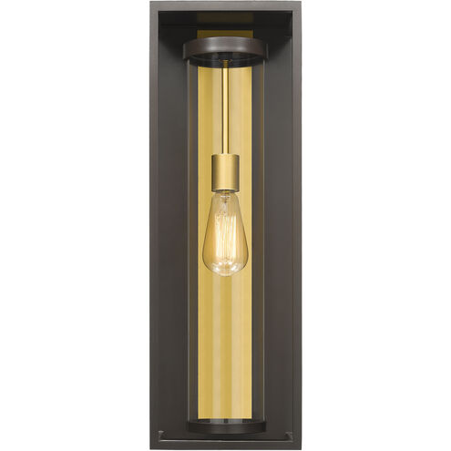 Dunbroch 1 Light 24.25 inch Deep Bronze and Outdoor Brass Outdoor Wall Light