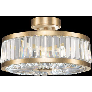 Crystal Enchantment 3 Light 16 inch Gold Semi-Flush Mount Ceiling Light