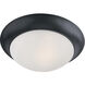 Essentials - 585x 3 Light 16.5 inch Black Flush Mount Ceiling Light in Frosted
