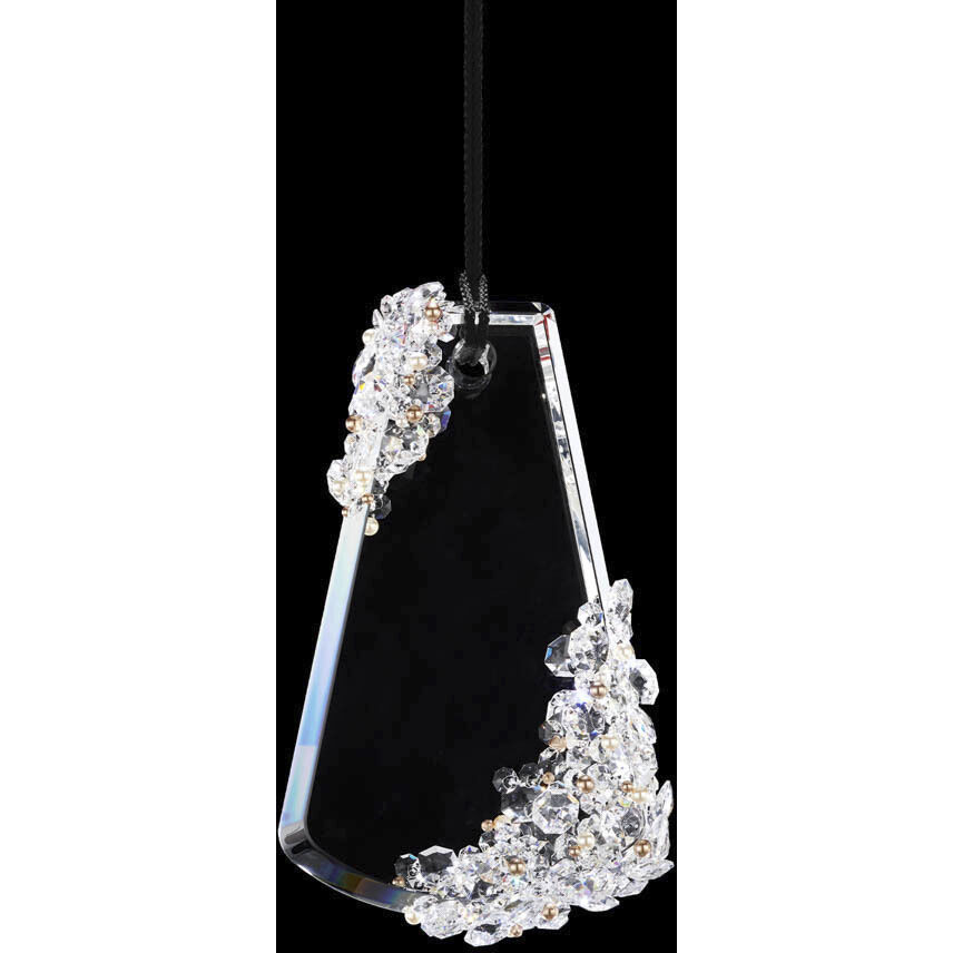 Forever Flora LED 4.25 inch Polished Chrome Pendant Ceiling Light in Black Rope, Black Rope