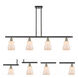 Ballston Ellery 4 Light 48 inch Black Antique Brass Island Light Ceiling Light in White Glass, Ballston