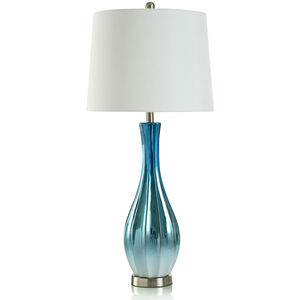 Reflective 34 inch 60.00 watt Ombre Blue Table Lamp Portable Light
