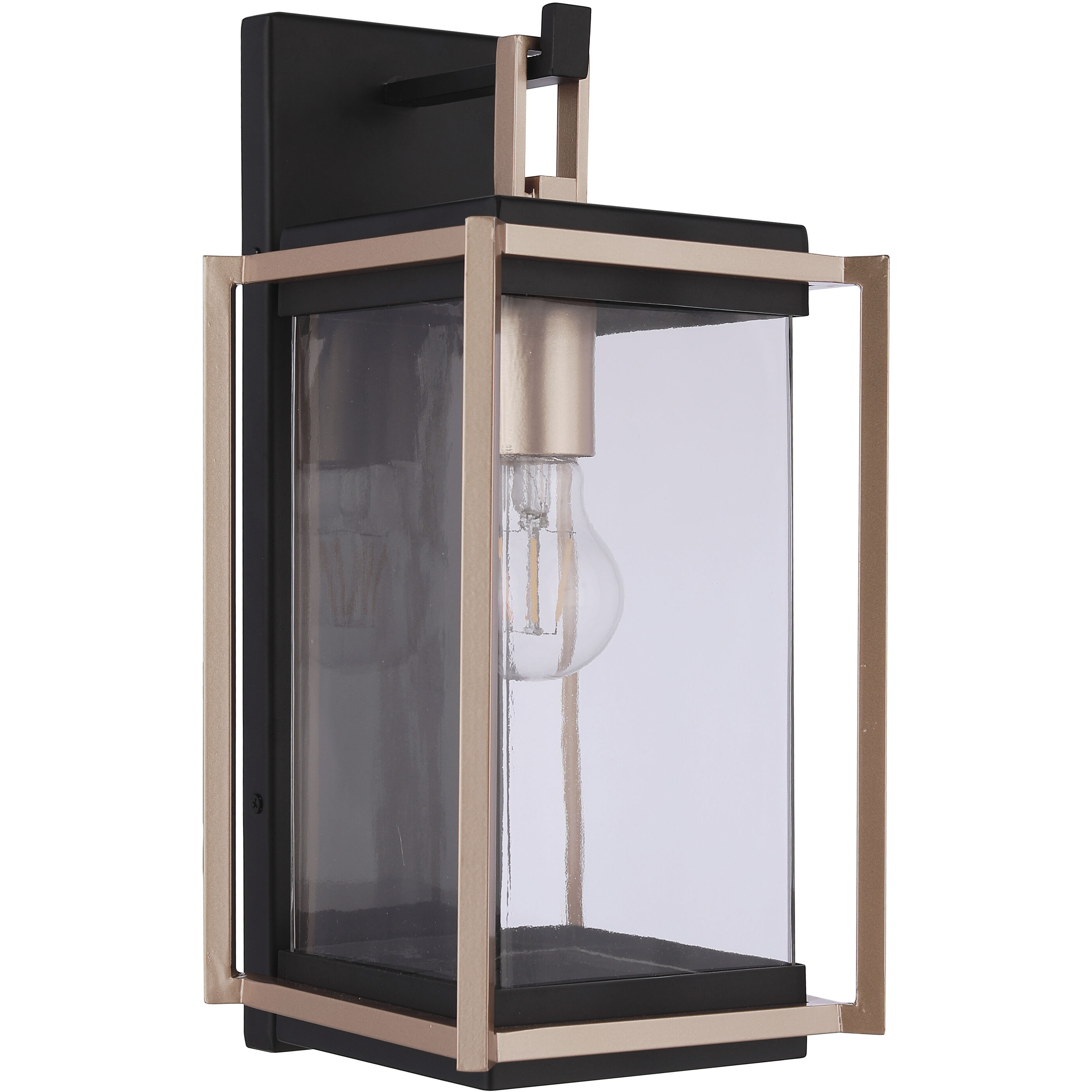 Metalwork 1 Light 15 inch Midnight/Satin Brass Outdoor Wall Lantern