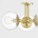 Meadow 3 Light 20 inch Aged Brass Semi Flush Mount Ceiling Light