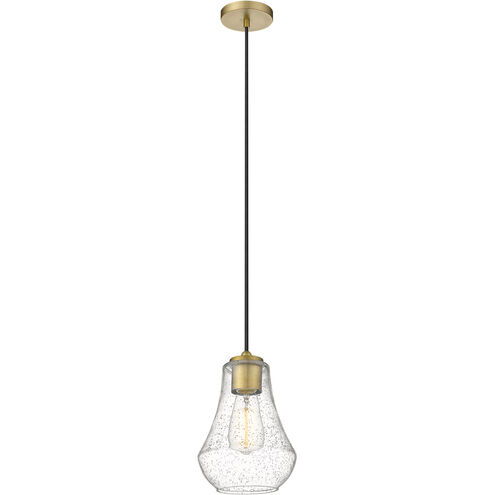 Fairfield 1 Light 7 inch Brushed Brass Mini Pendant Ceiling Light in Seedy Glass
