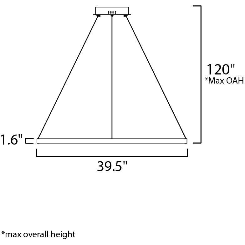 Groove LED 39.5 inch Gold Single Pendant Ceiling Light