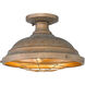 Bartlett 2 Light 14 inch Copper Patina Semi-flush Ceiling Light, Damp