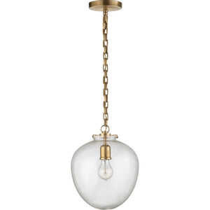 Visual Comfort Thomas O'Brien Katie 1 Light 11 inch Hand-Rubbed Antique Brass Pendant Ceiling Light in Seeded Glass TOB5226HAB/G2-SG - Open Box